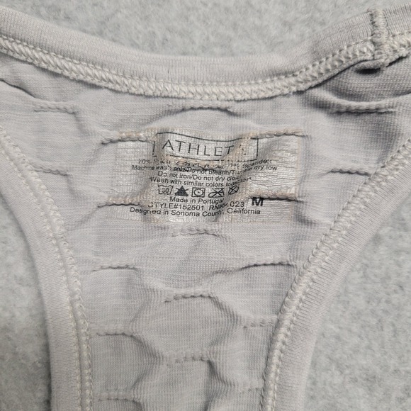 Athleta‎ Top Size M Women's Tank Top Racerback Gray Ribbed Activewear Athleisure - Picture 3 of 6